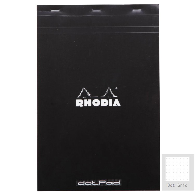 RHODIA Classic Black Notepad A4 (Dot Grid)