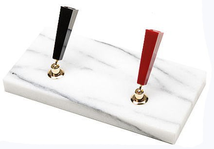 Platinum Desk Pen Stand White Marble Double DPD-5000D#3