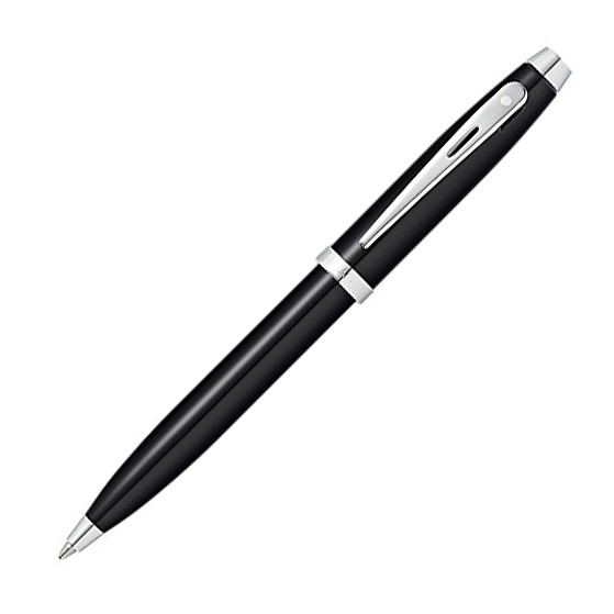 Sheaffer 100 Glossy Black Chrome Trims 9338 Ballpoint Pen