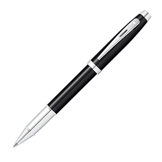 Sheaffer 100 Glossy Black Chrome Trims 9338 Rollerball Pen