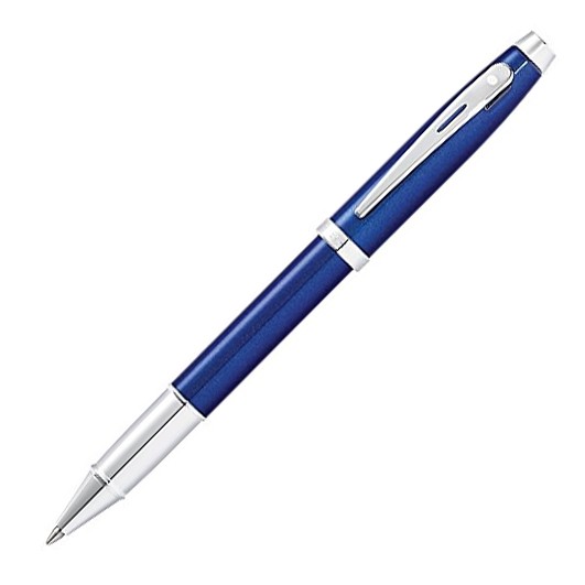 Sheaffer 100 Glossy Blue Chrome Trims 9339 Rollerball Pen