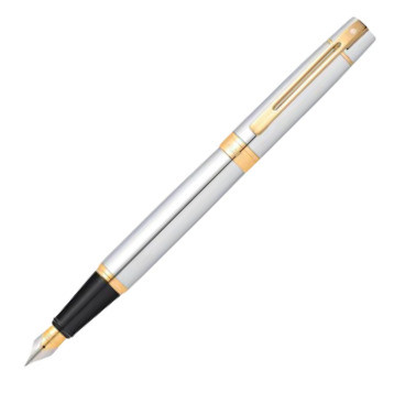 Sheaffer 300 Chrome Gold Trim Fountain Pen