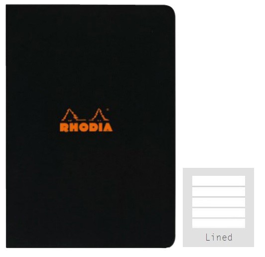 RHODIA Side-Stapled Black A4 Notebook (Lined) 